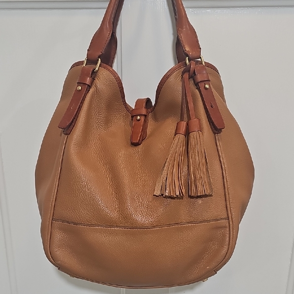 J. Crew Handbags - J. Crew Grain Leather Hobo Bag